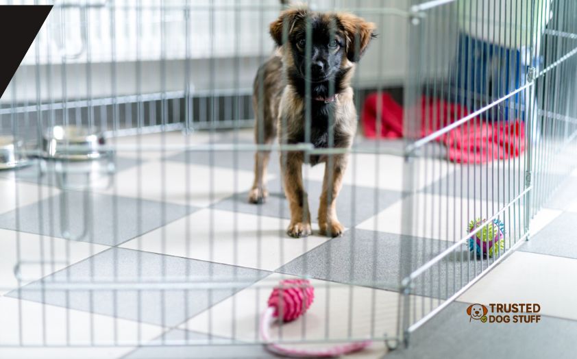 how to crate train a dog at night